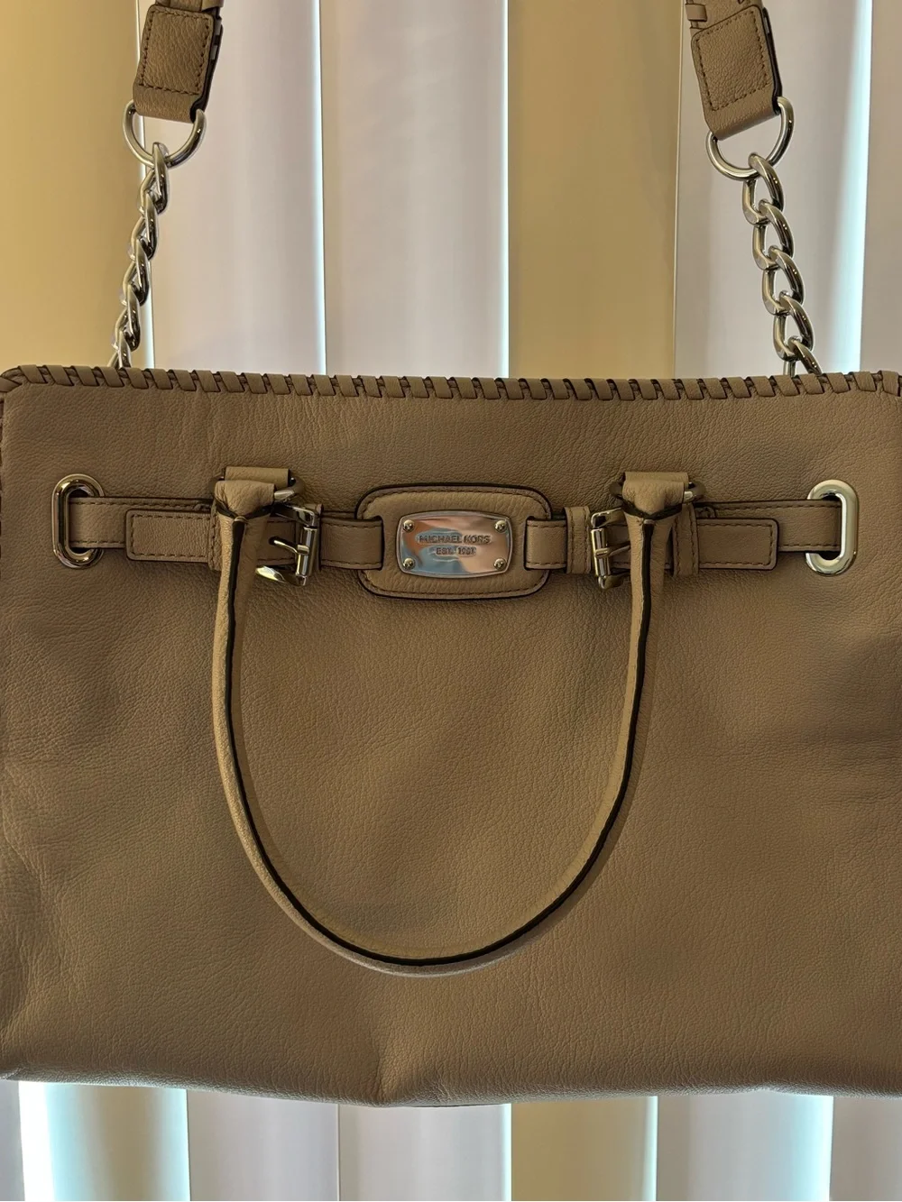 Michael Kors Whipped Hamilton Large EW Tote Color Cement